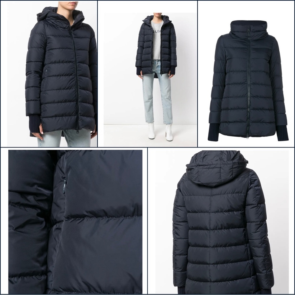 Herno Navy hooded puffer jacket, size 40 IT (US size 4 or 6)